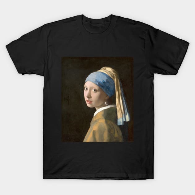 Girl With A Pearl Earring Painting Artwork T-Shirt by Embrace Masculinity